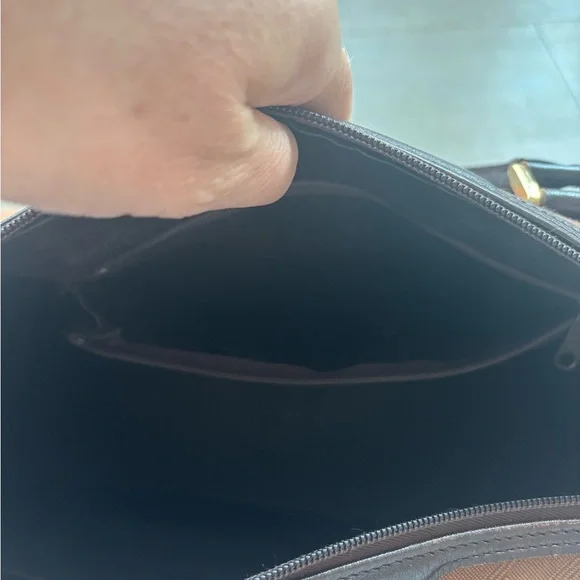 EUC RARE Vintage Chloe Boston Bag. Logo Brown Cloth and Leather (11 x 9) - Picture 10 of 10